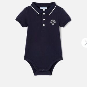 New Jacadi Baby boy polo bodysuit navy blue q
